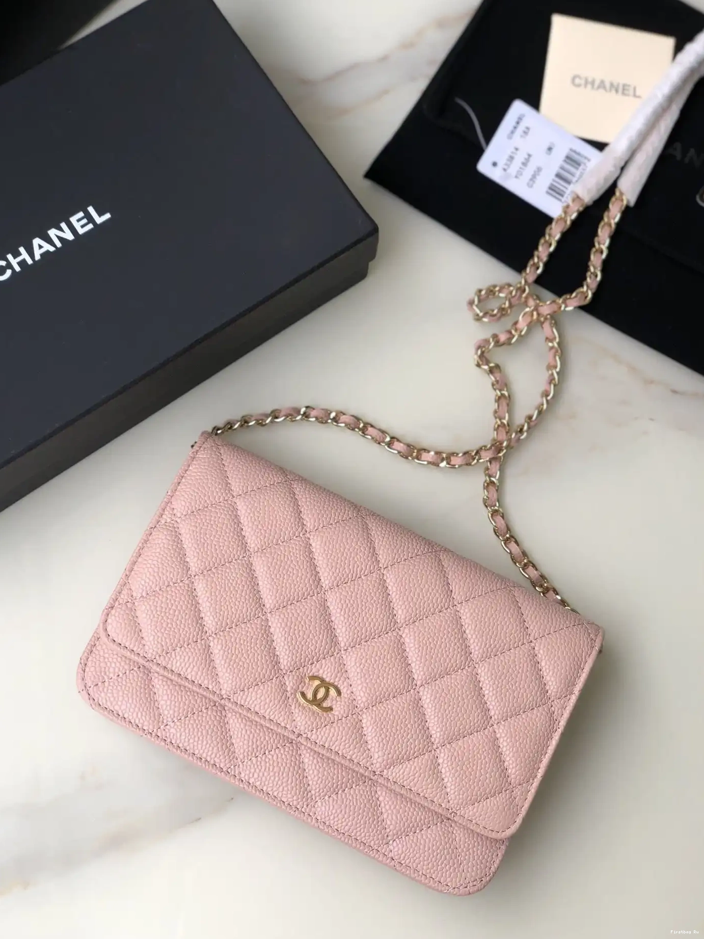 Firstbag Ru CAVIAR CHANEL WITH WALLET CHAIN HARDWARE GOLD 0606